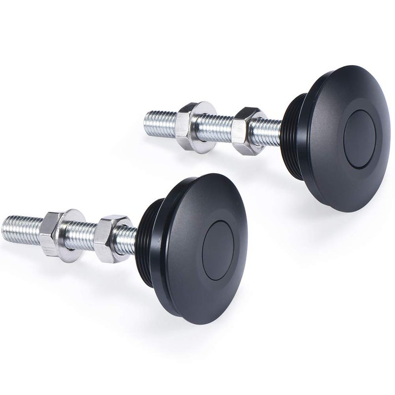 RVCAZON STETION Quick Latch Hood Pins Universal 2 Pack 2.44"" Diameter Quick Release Latch Push Button Quick Release Hood Bonnet Pins Lock Clip Kit (2 Pack-Black) - Image 2